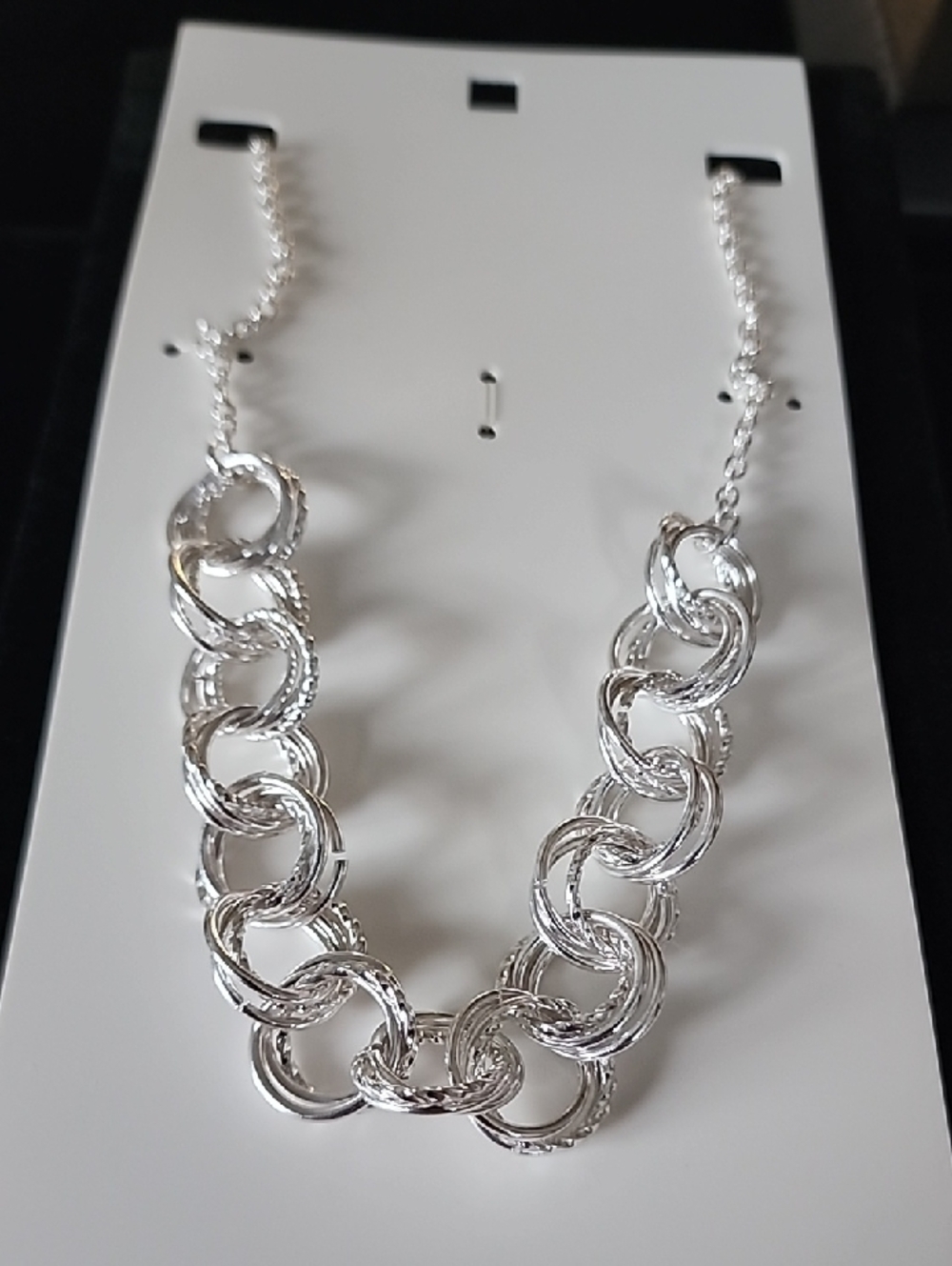 Silver Link Statement Necklace - Women Jewelry